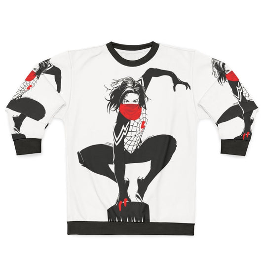 Cindy Moon Silk Spiderverse Superhero Black and White Sweatshirt