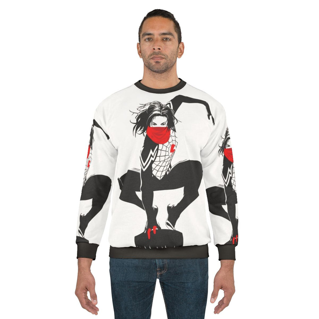 Cindy Moon Silk Spiderverse Superhero Black and White Sweatshirt