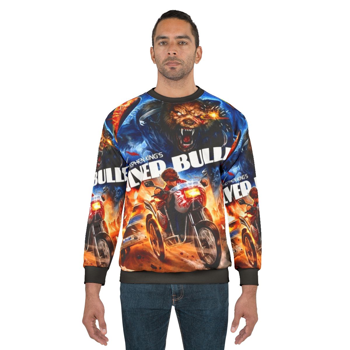 Silver Bullet Sweatshirt with Werewolf Graphic