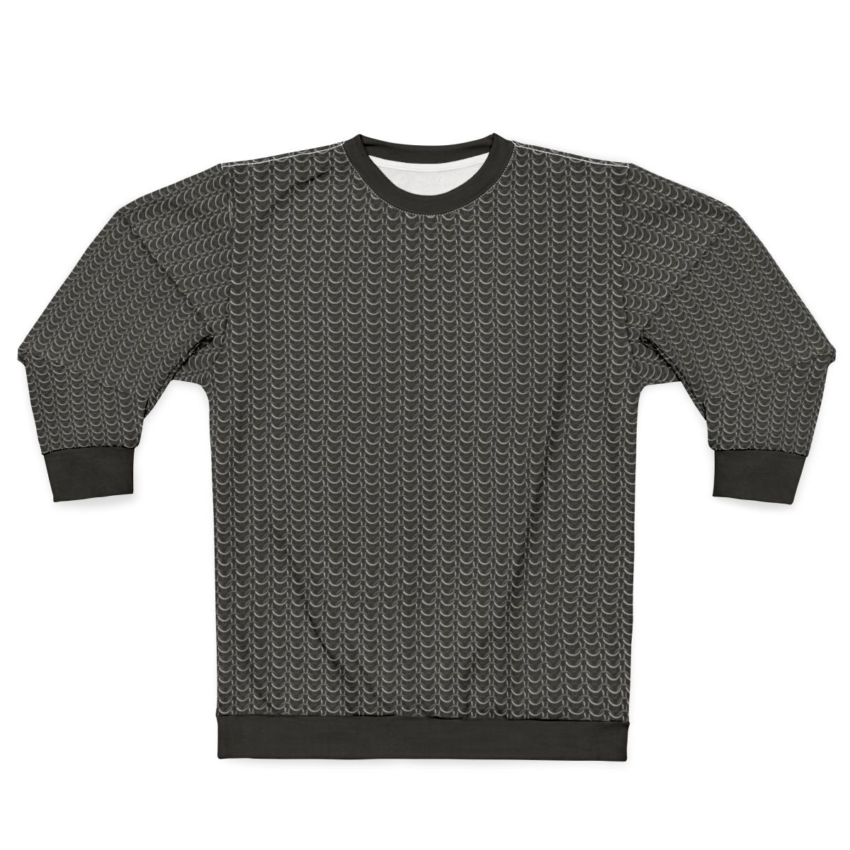 Metallic Silver Chainmail Medieval Armor Sweatshirt