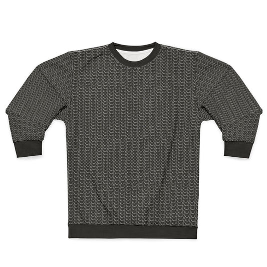 Metallic Silver Chainmail Medieval Armor Sweatshirt