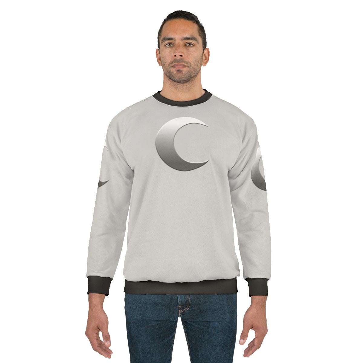 Crescent Moon Sweatshirt - Cosmic Fashion Apparel