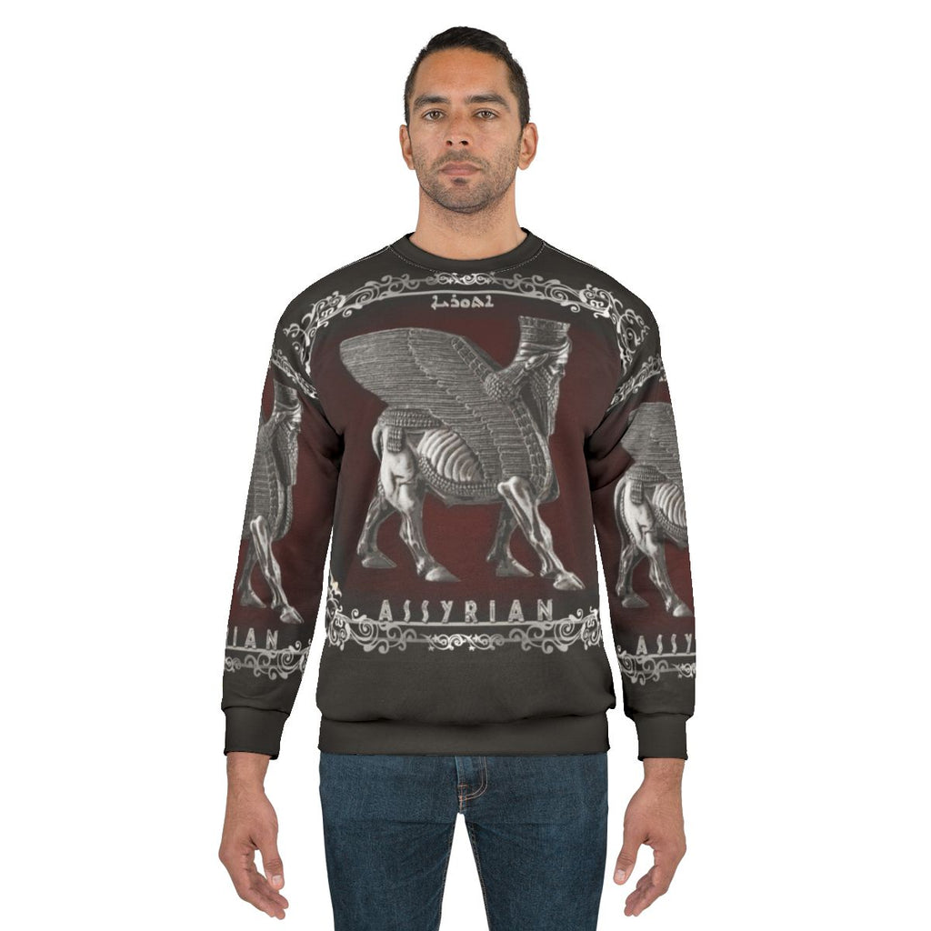 Silver Lamassu Assyrian Sweatshirt
