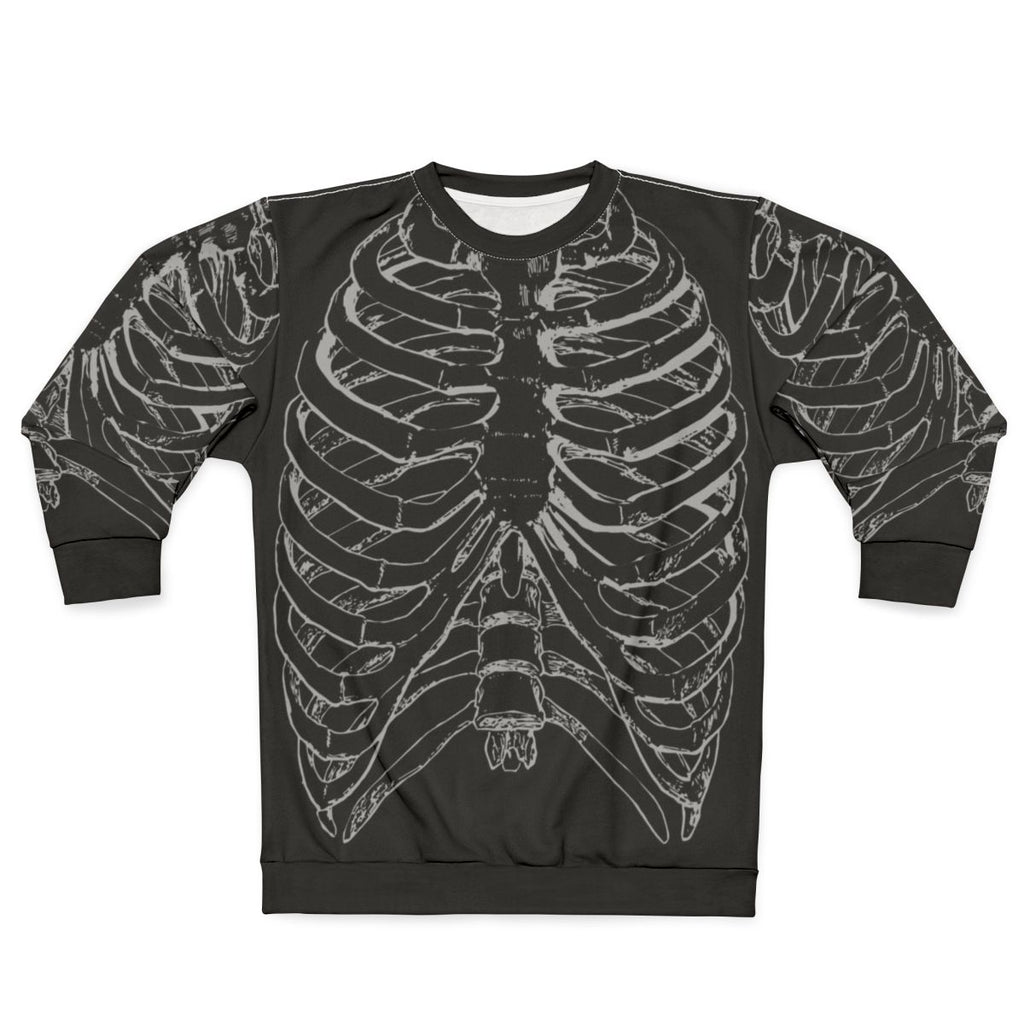 Silver Ribcage Skeleton Sweatshirt