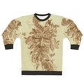 Greenman nature silverpoint drawing on sweatshirt