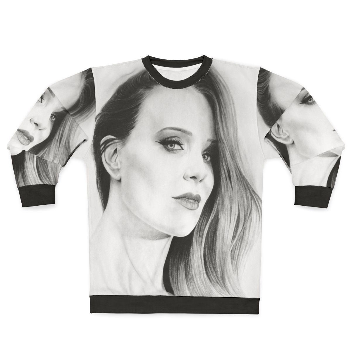 Simone Simons realistic pencil portrait sweatshirt