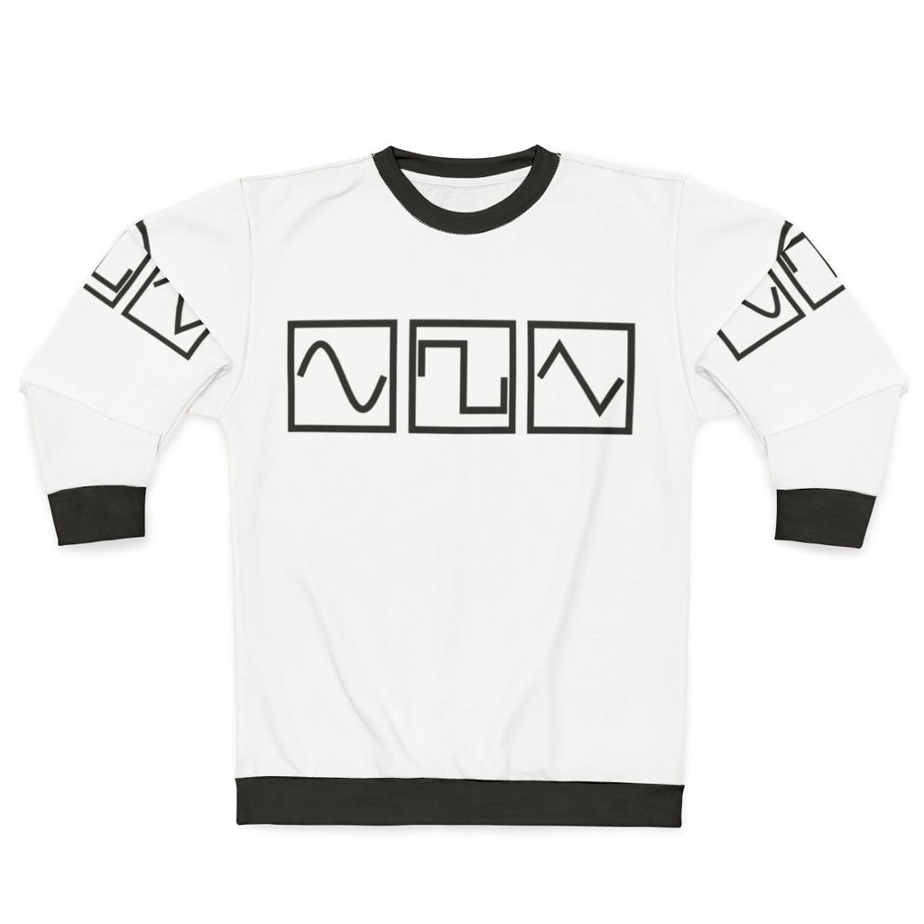 Sine square tri sweatshirt with electronic music waveform design