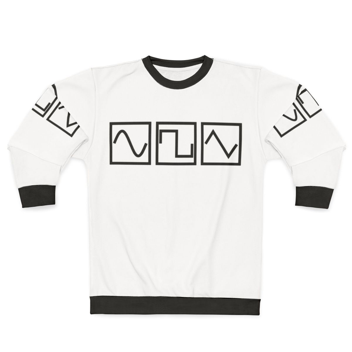 Sine square tri sweatshirt with electronic music waveform design