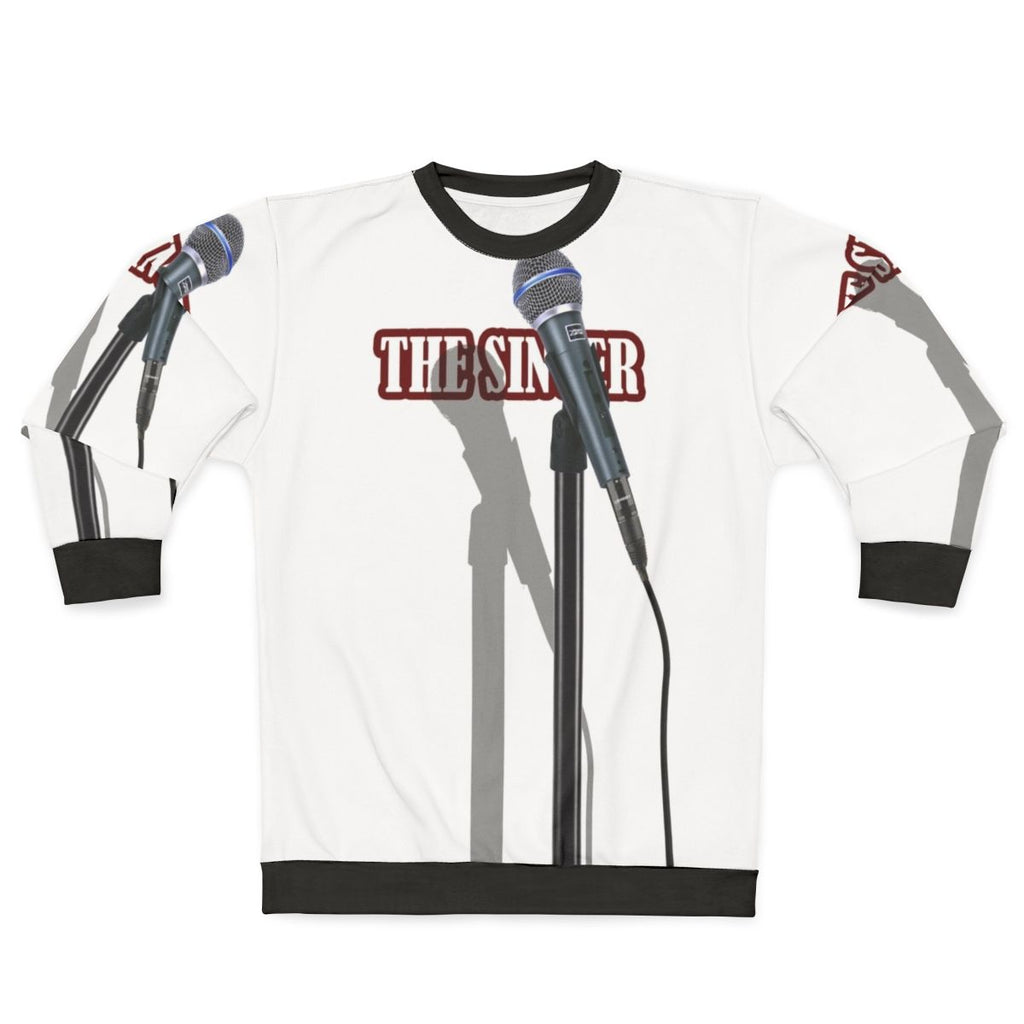 Microphone Singer Sweatshirt - Optical Illusion Music Graphic
