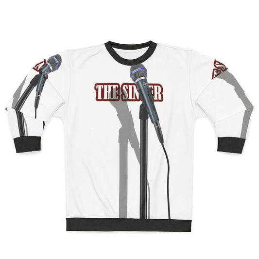 Microphone Singer Sweatshirt - Optical Illusion Music Graphic