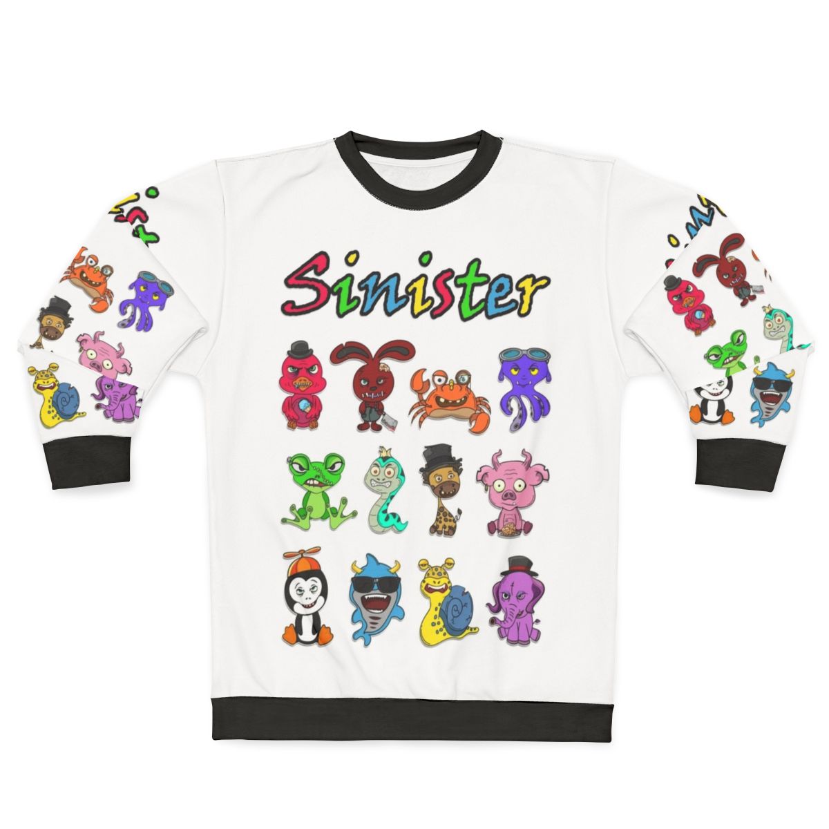 Sinister animals cartoon sweatshirt