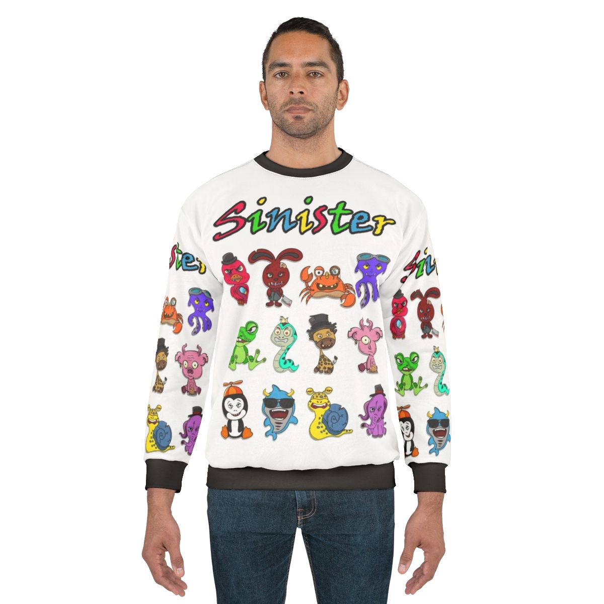 Sinister animals cartoon sweatshirt