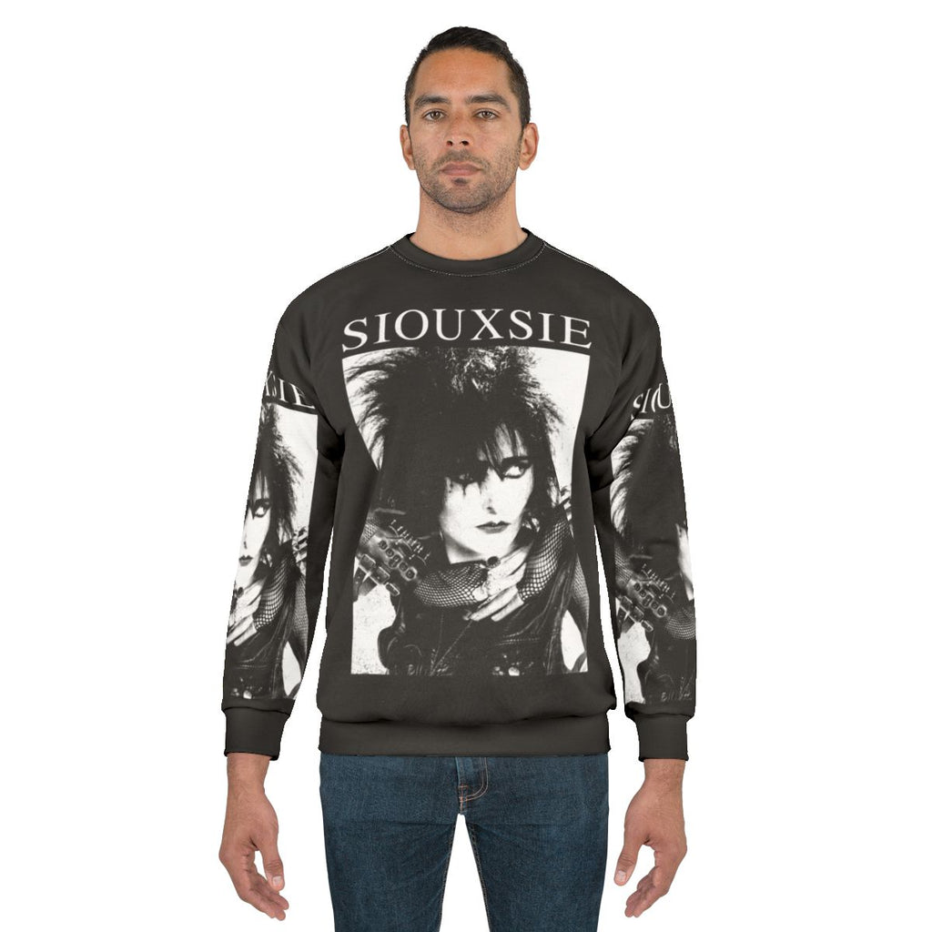 Siouxsie Sioux goth inspired sweatshirt with punk rock design