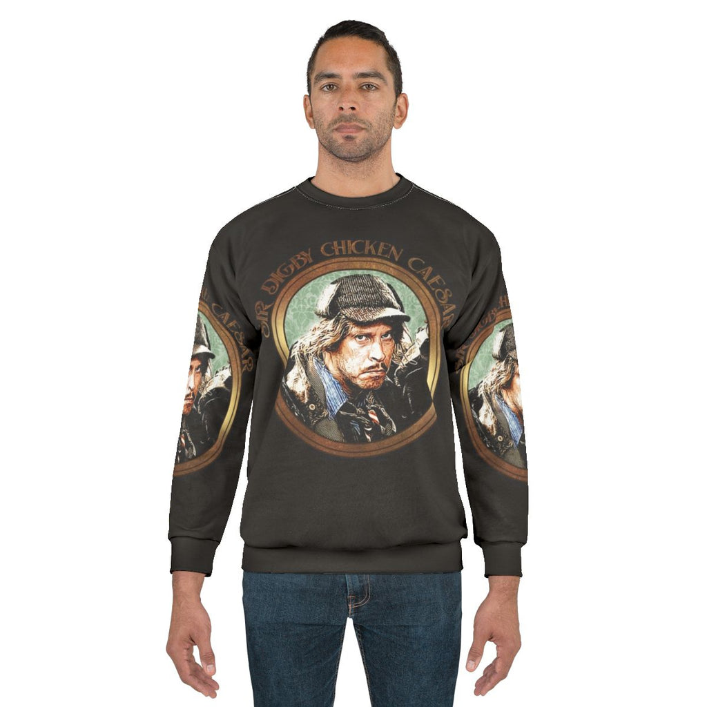 Sir Digby Chicken Caesar Sweatshirt featuring the iconic British comedy character