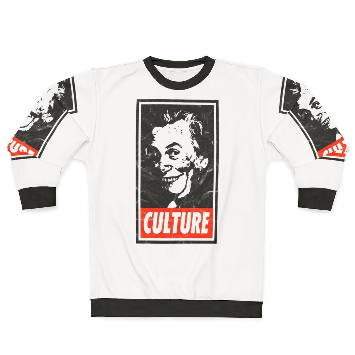 Sir Les Culture White Distressed Look Sweatshirt - Comedy, Vintage, Iconic