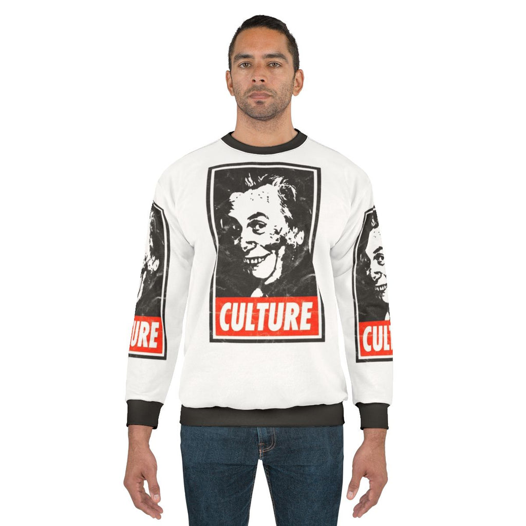 Sir Les Culture White Distressed Look Sweatshirt - Comedy, Vintage, Iconic