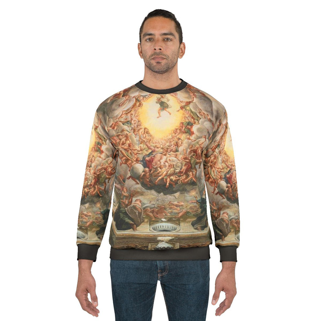 Sistine Chapel ceiling sweatshirt featuring Michelangelo's renaissance art