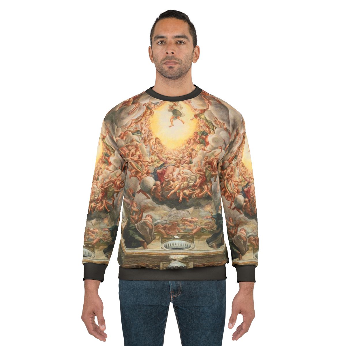 Sistine Chapel ceiling sweatshirt featuring Michelangelo's renaissance art