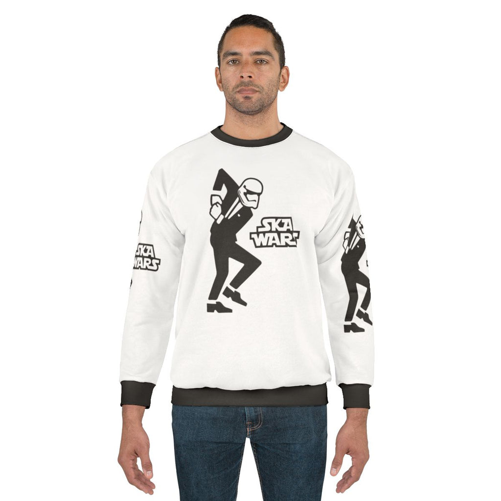 Ska-inspired sweatshirt with trumpet and music notes