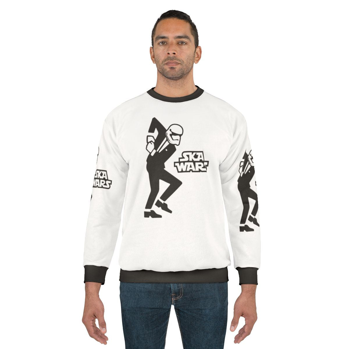 Ska-inspired sweatshirt with trumpet and music notes