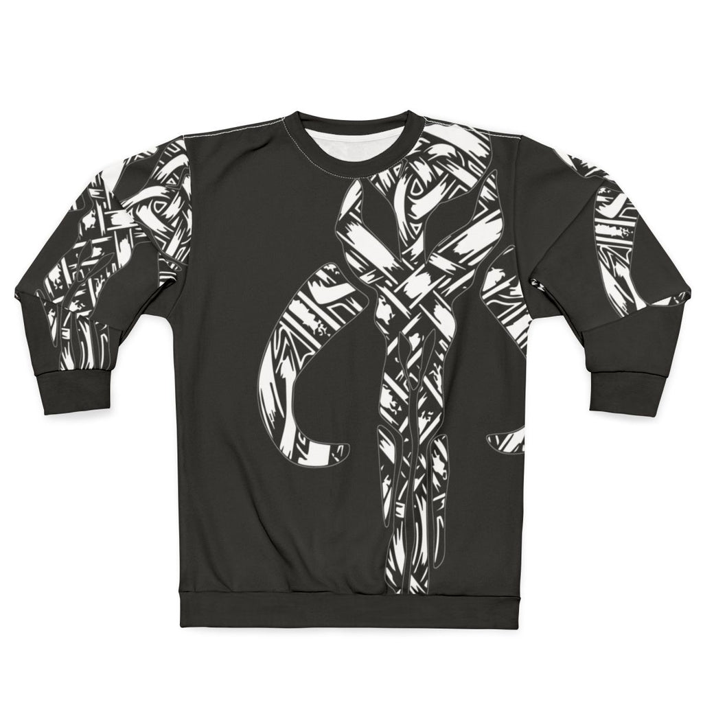 Skandilorian Sweatshirt with Mandalorian Mythosaur Skull Design