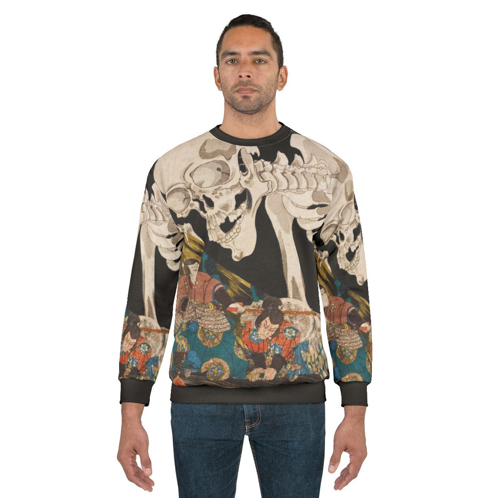 Skeleton Ghost Ukiyo-E Woodblock Print Sweatshirt