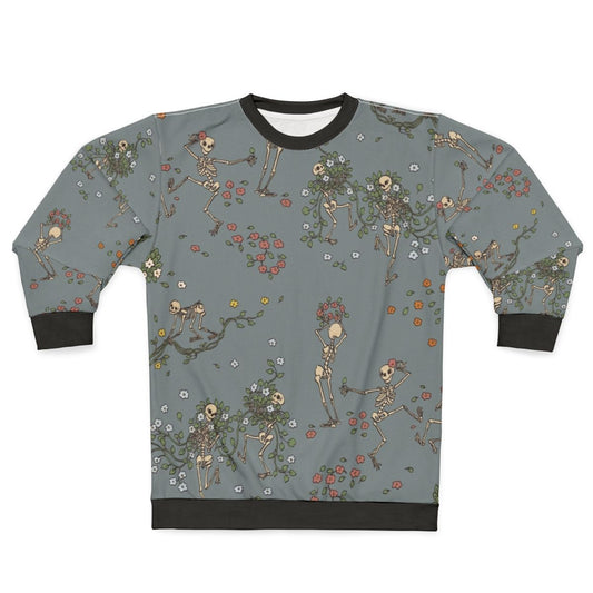 Skeleton sweatshirt with floral garlands