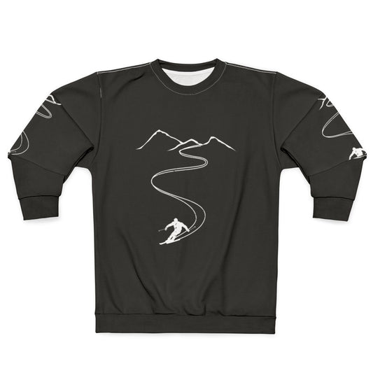 Skiing gift for skier - cozy sweatshirt with skiing design