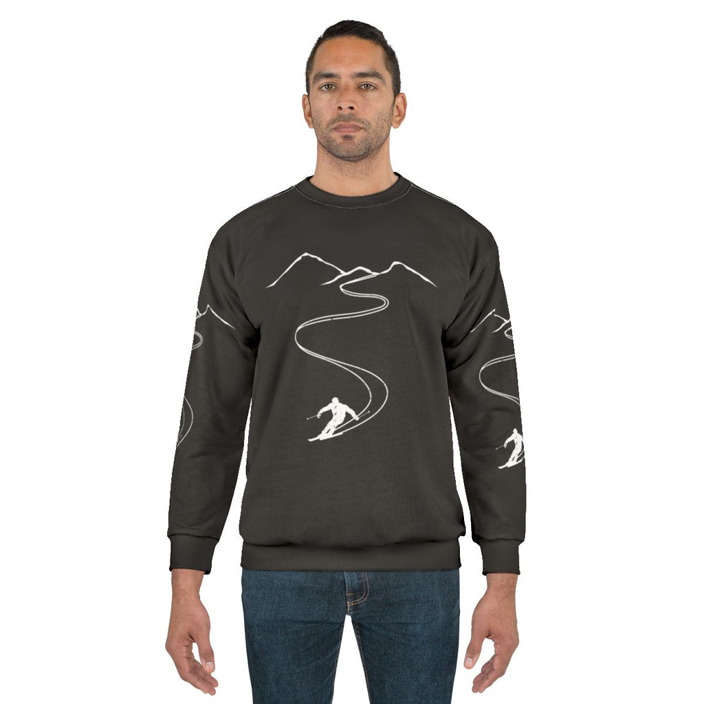 Skiing gift for skier - cozy sweatshirt with skiing design