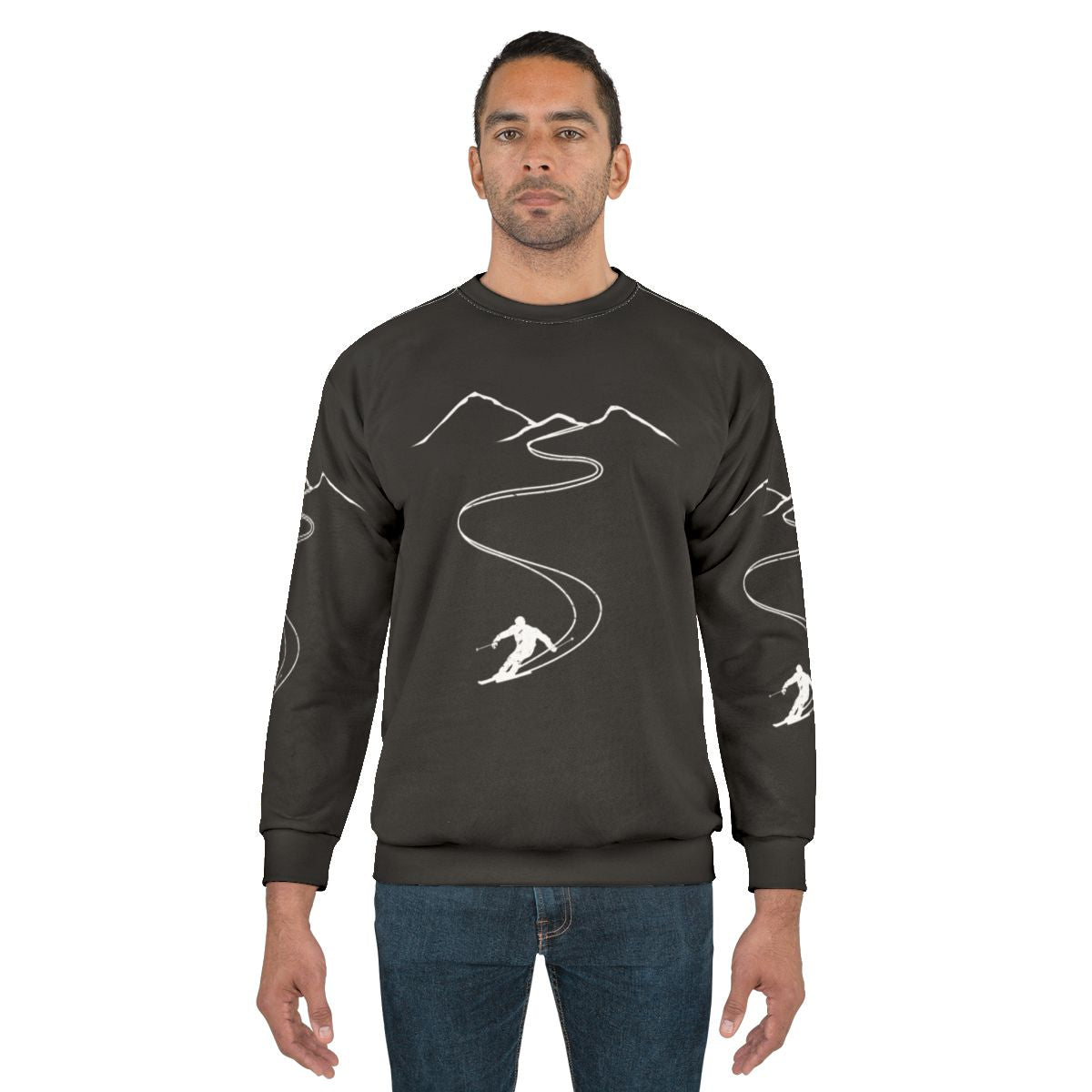 Skiing gift for skier - cozy sweatshirt with skiing design