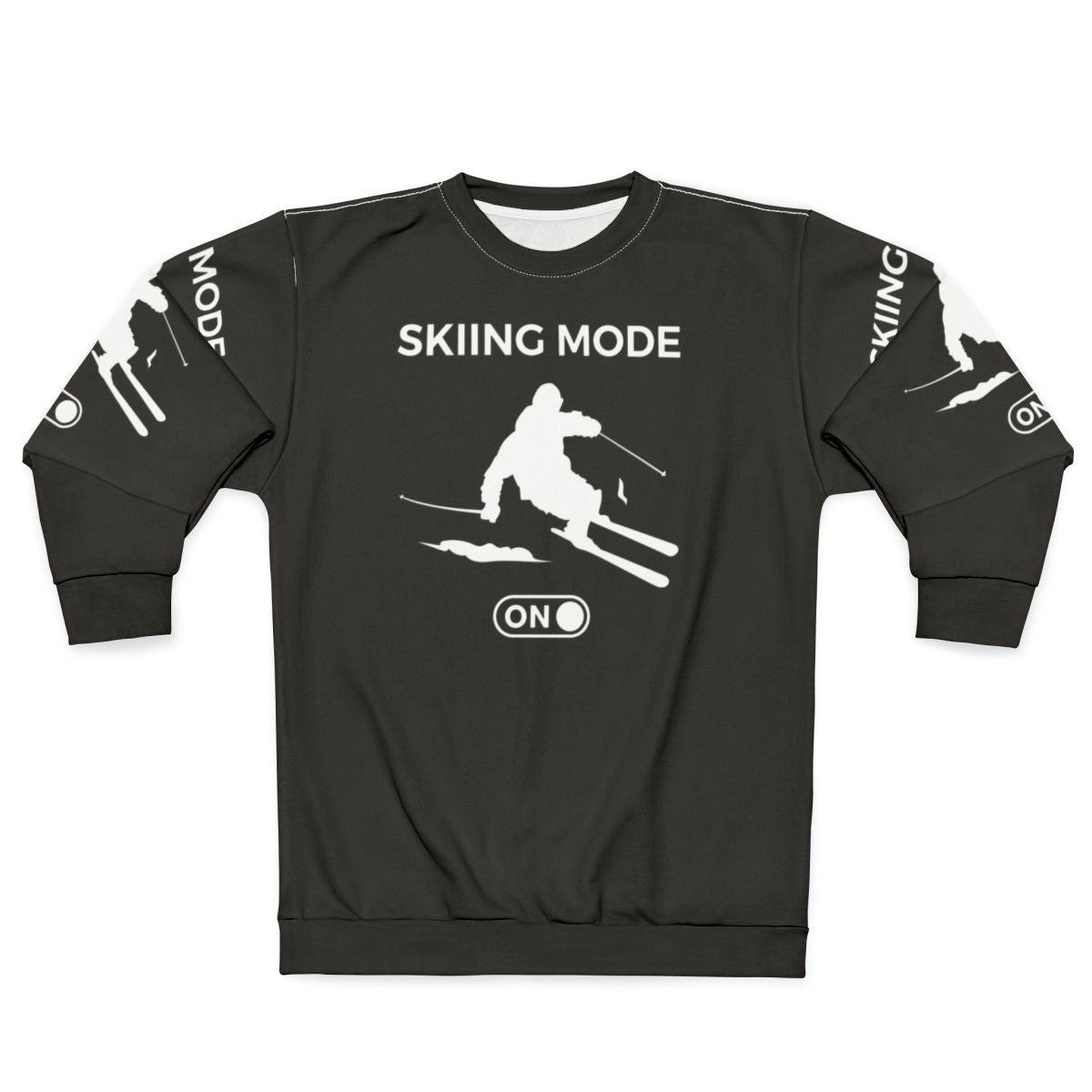 Alpine ski winter sweatshirt with skiing mode on design