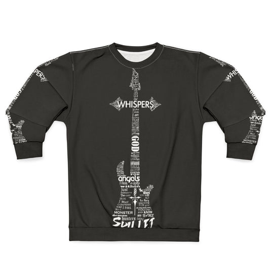 Skillet Christian rock band guitar typography design on black sweatshirt
