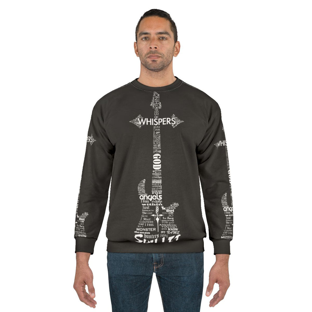 Skillet Christian rock band guitar typography design on black sweatshirt