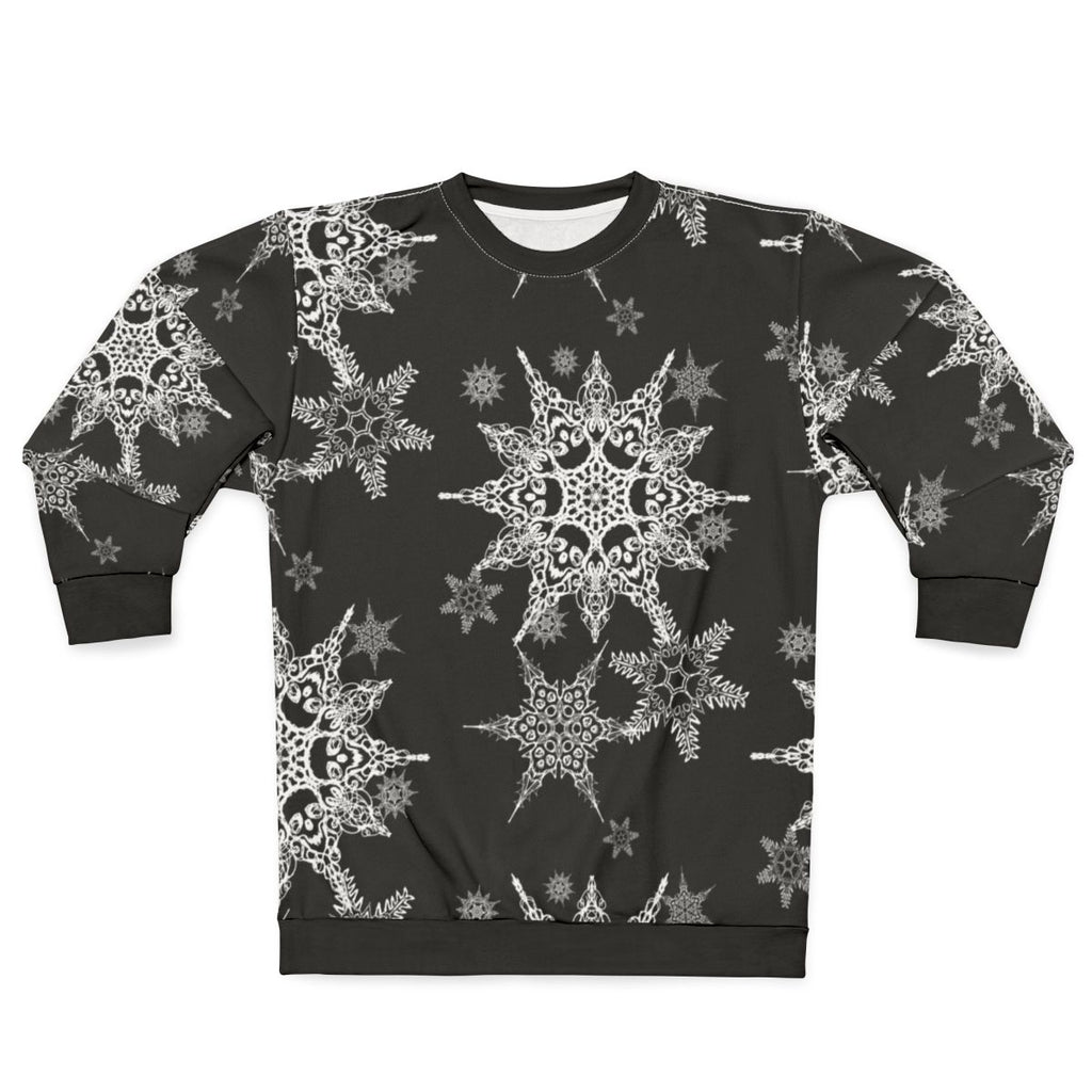 Goth holiday skull snowflake sweatshirt