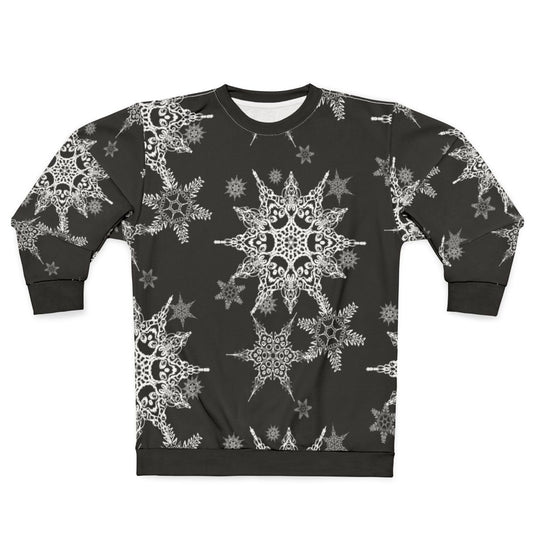 Goth holiday skull snowflake sweatshirt