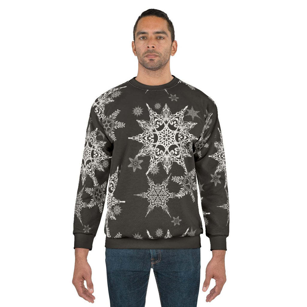 Goth holiday skull snowflake sweatshirt