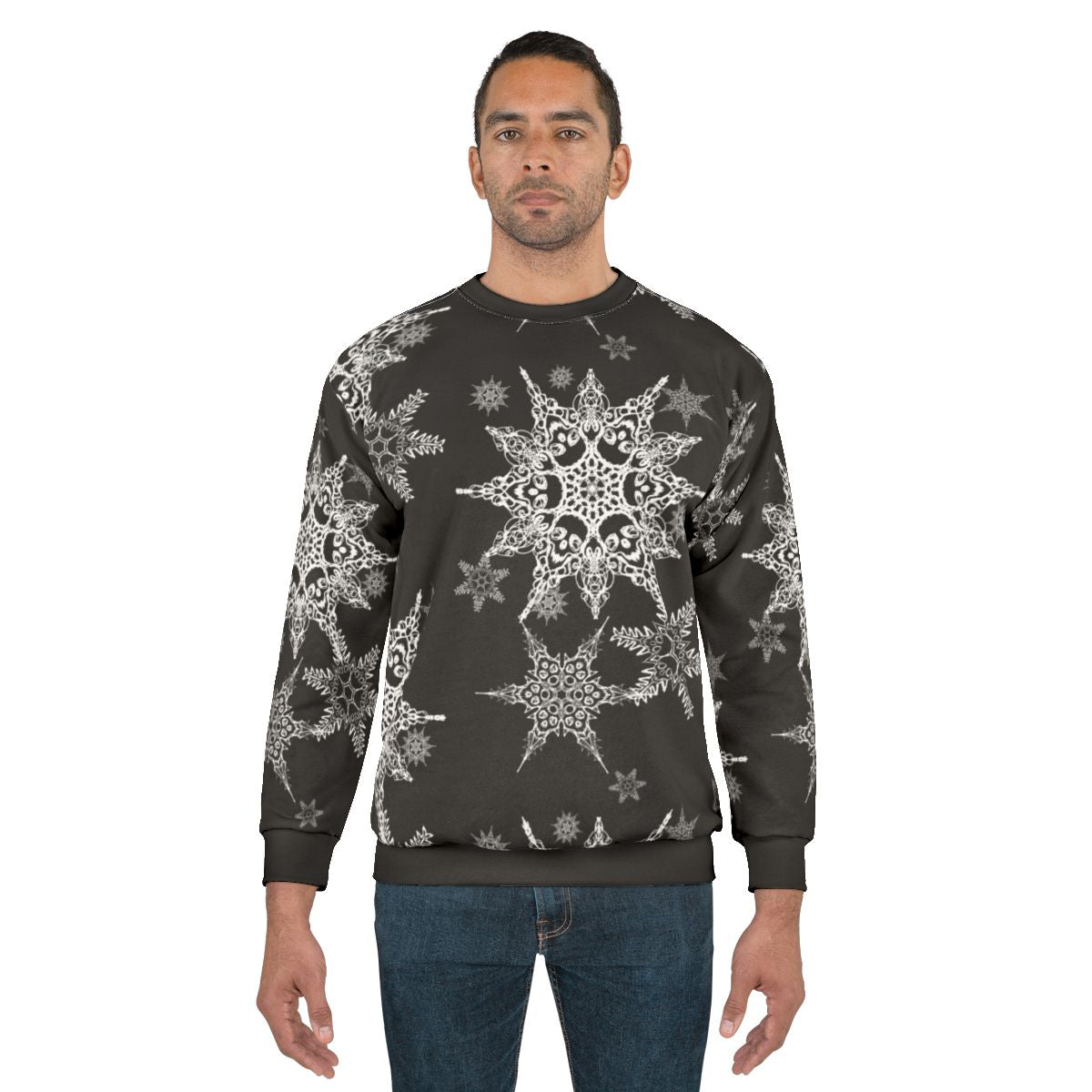 Goth holiday skull snowflake sweatshirt
