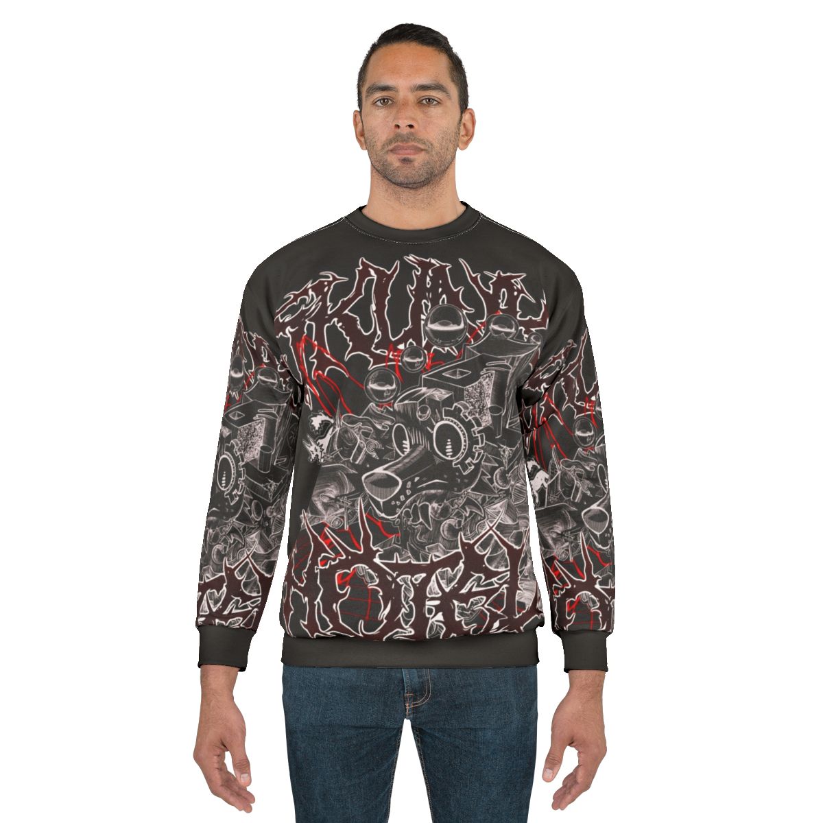 Furry metal abstract punk dog cycle sweatshirt