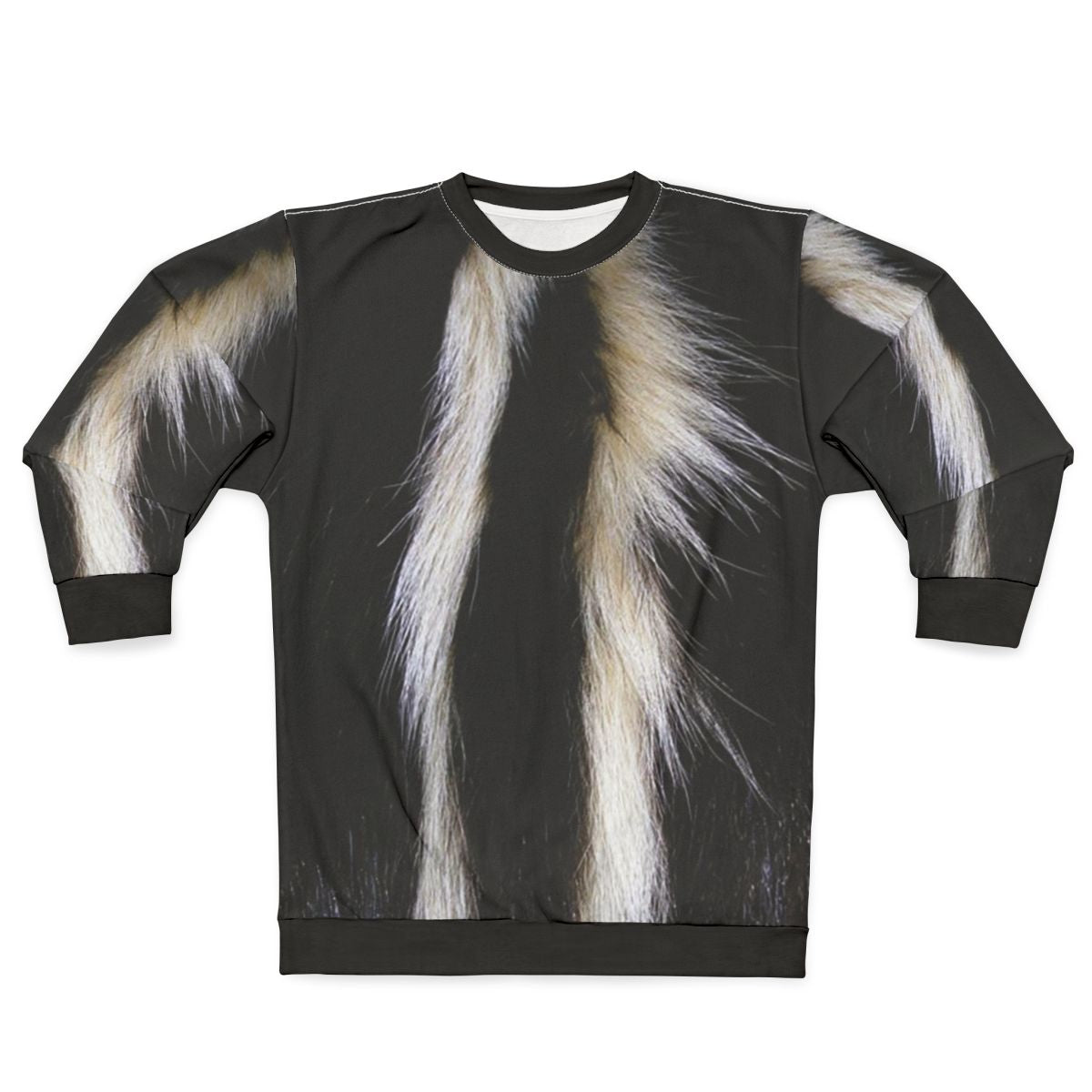 Skunk stripes sweatshirt with an animal-inspired design