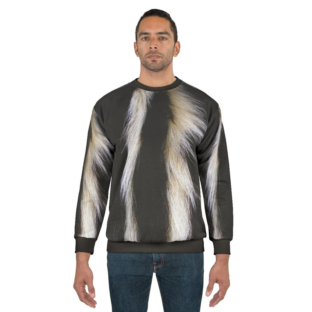 Skunk stripes sweatshirt with an animal-inspired design