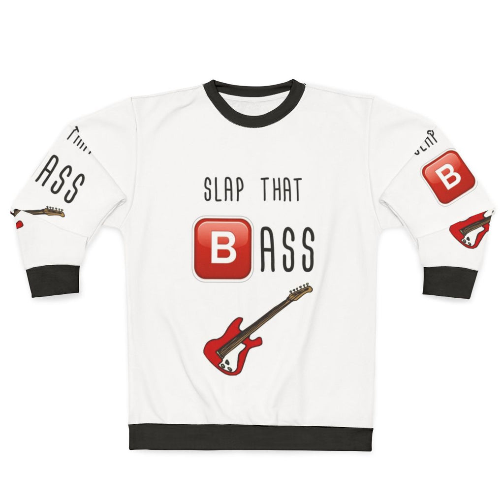 Slap that bass sweatshirt featuring an impossible bassline design