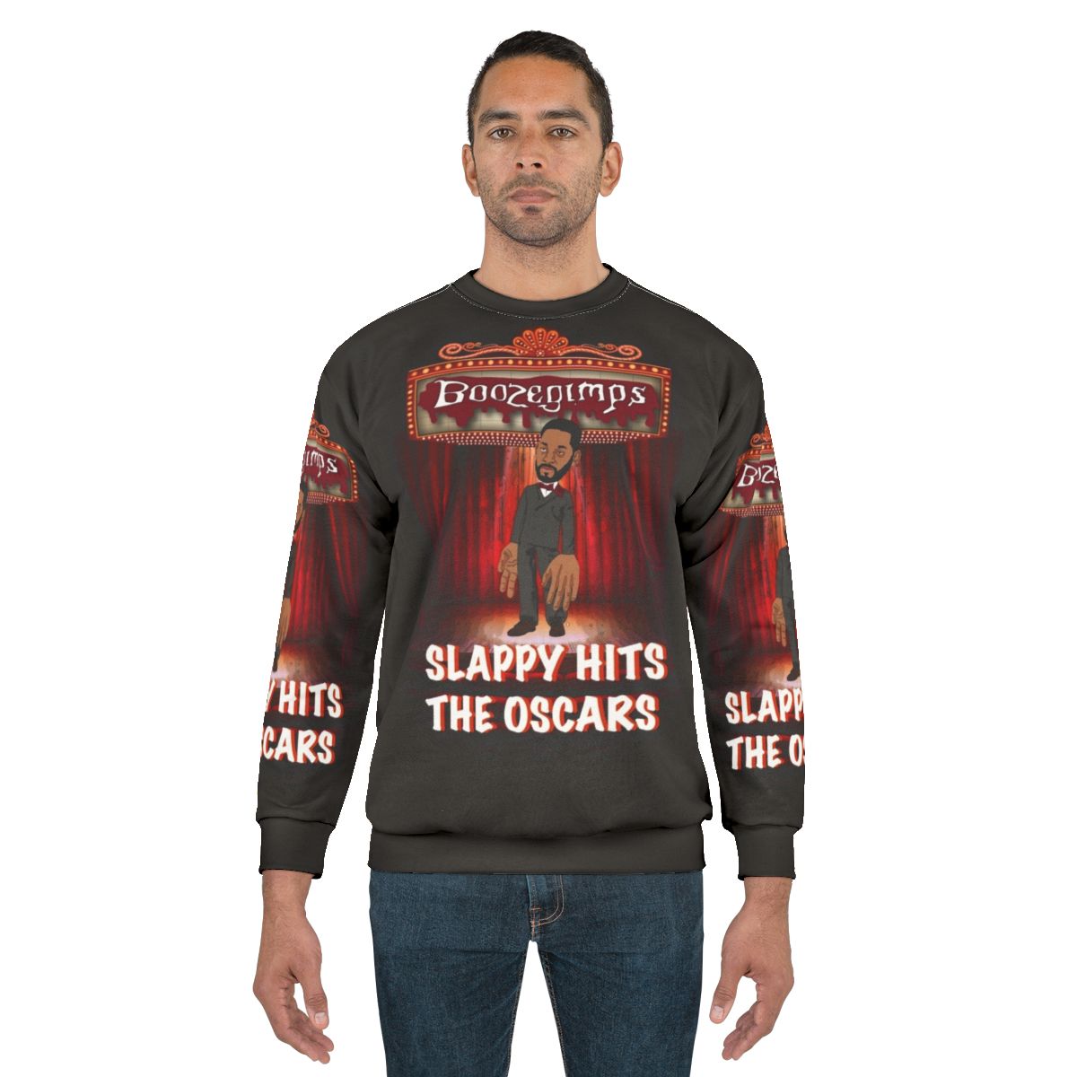 Slappy Hits The Oscars - Funny Movie Parody Sweatshirt with Will Smith Oscars Slap