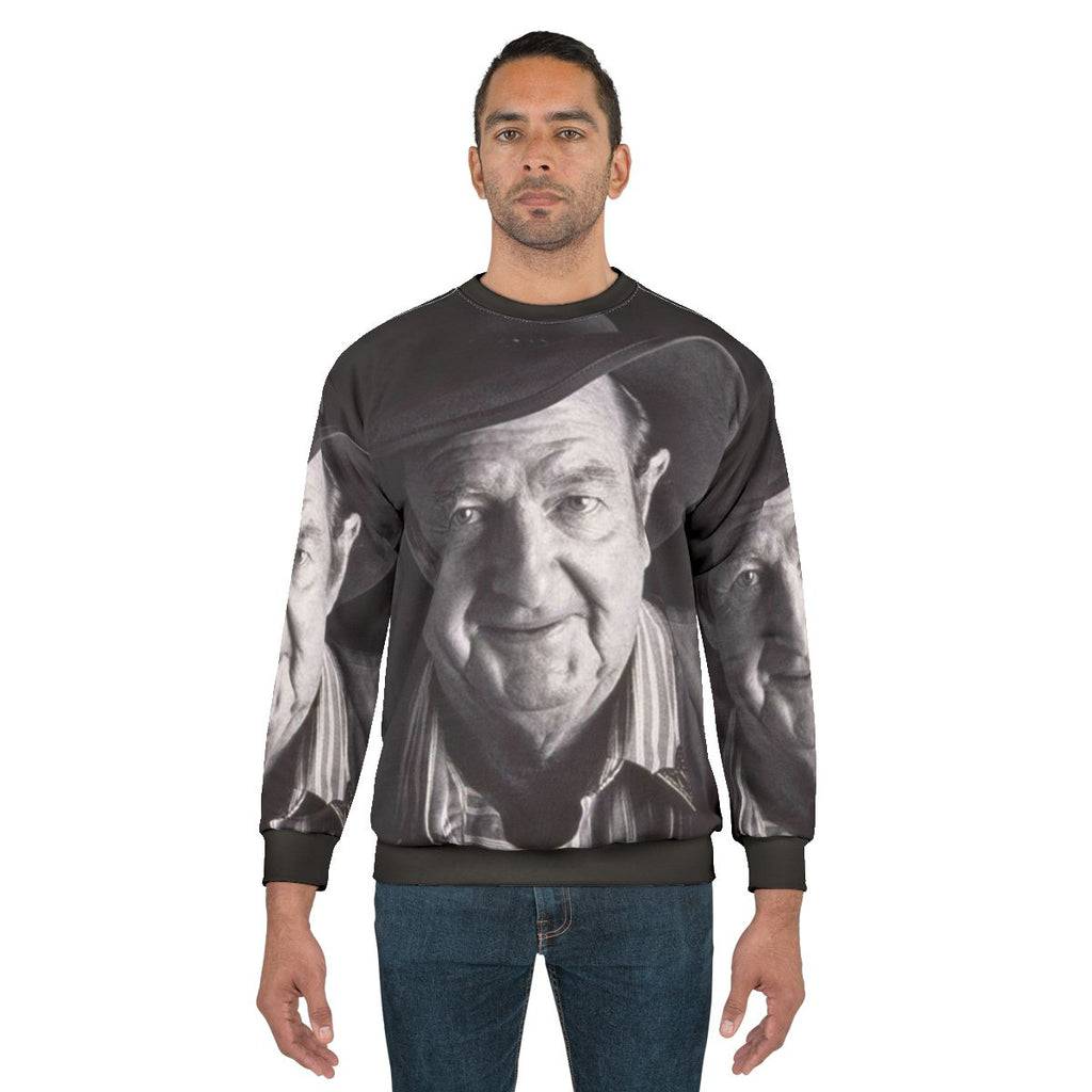 Slim Dusty Aussie Legend Black and White Retro Folk Sweatshirt