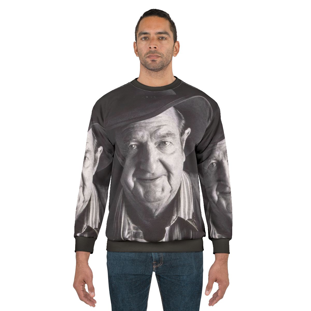 Slim Dusty Aussie Legend Black and White Retro Folk Sweatshirt