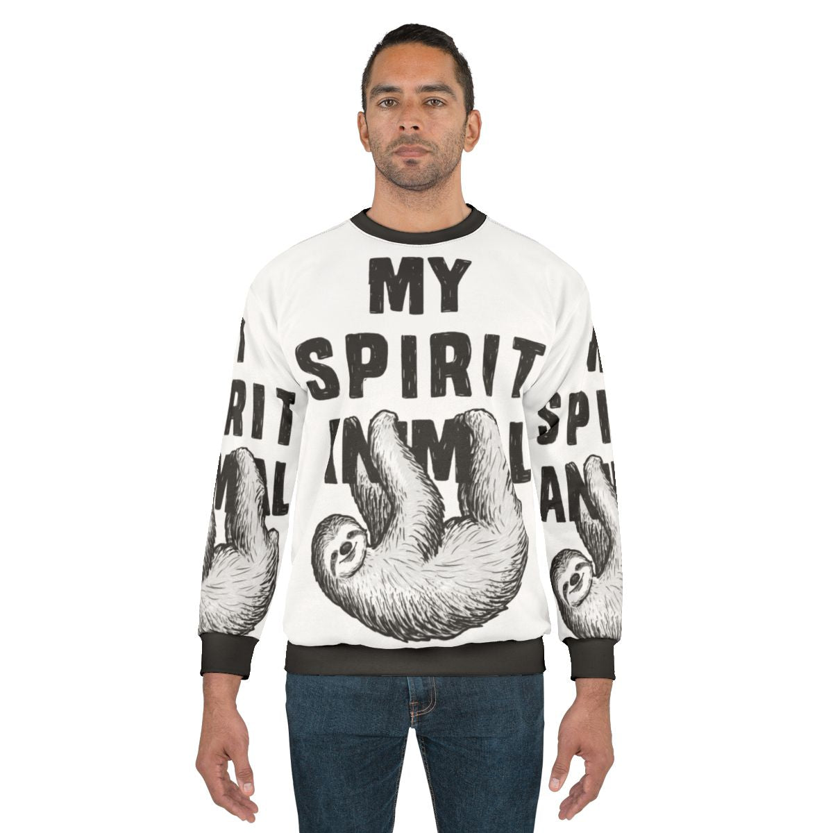 Sloth my spirit animal graphic on a sweatshirt