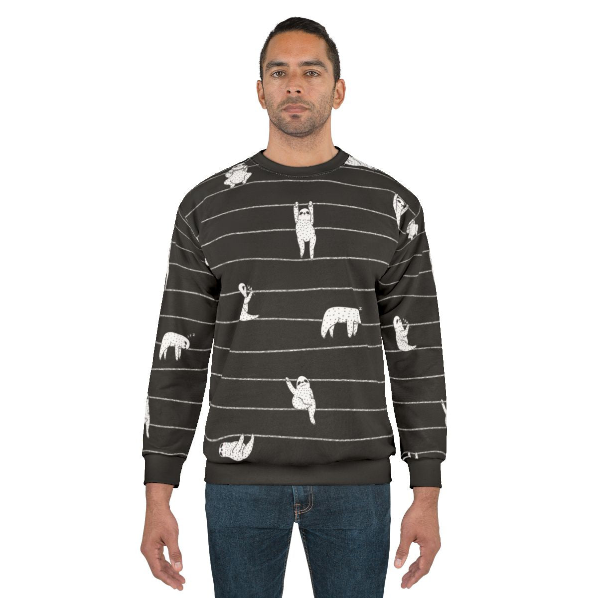 Sloth Stripe Sweatshirt with Cozy, Comfortable Design