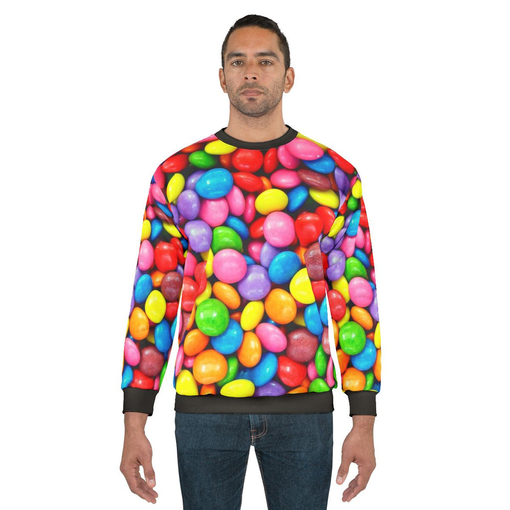 Colorful candy sweatshirt with rainbow design