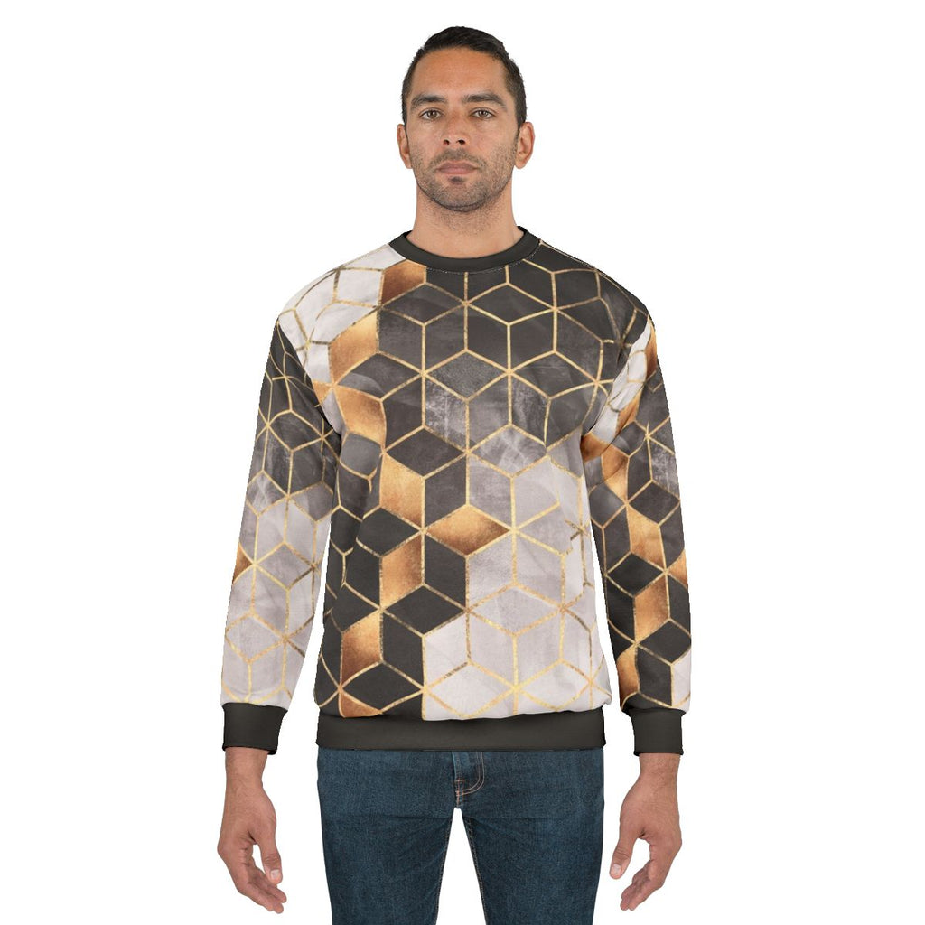 Smoky cubes geometric pattern sweatshirt