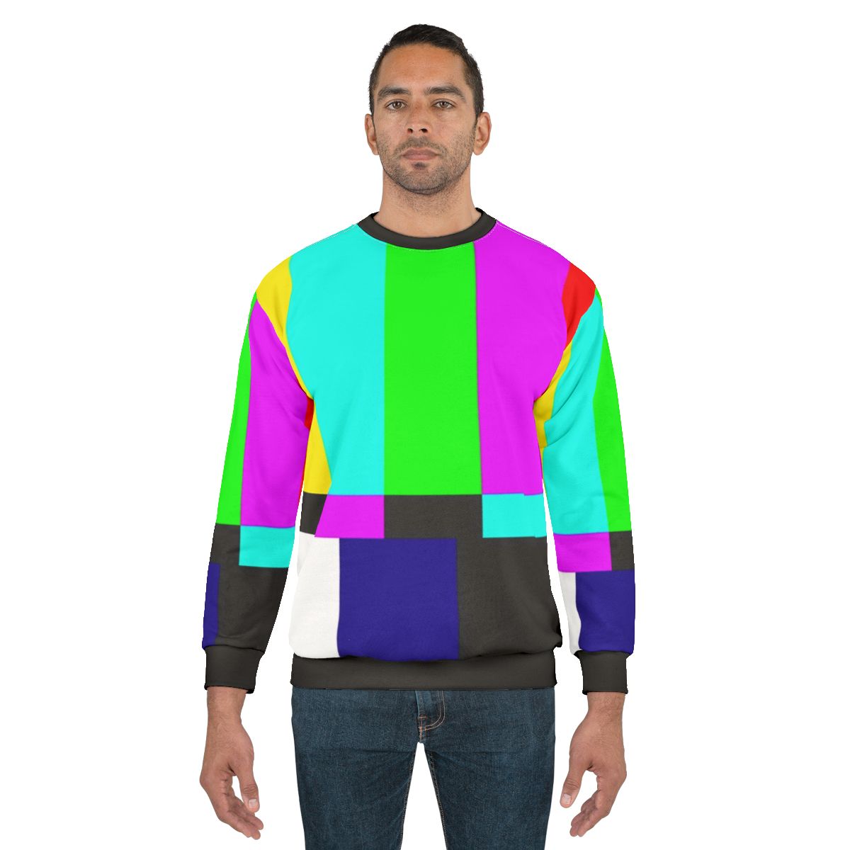 SMPTE Color Bars Sweatshirt with Colorful Stripes