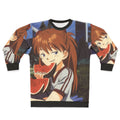 Smug anime sweatshirt with Evangelion inspired watermelon design